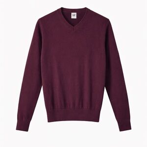 GAP Kids Burgundy V-Neck Sweater XL | 100% Organic Cotton Classic Pullover